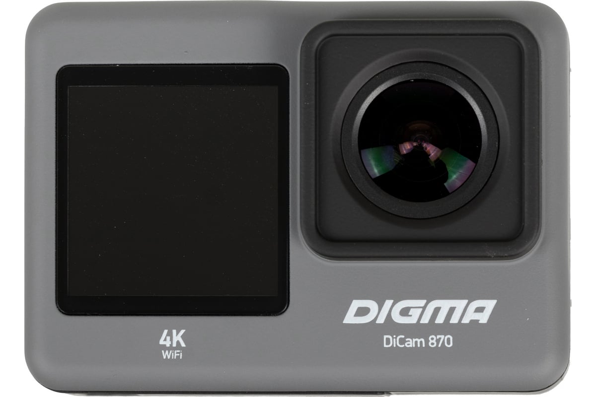 Экшн-камера DIGMA DiCam 870 серый 1511727 - выгодная цена, отзывы,  характеристики, фото - купить в Москве и РФ