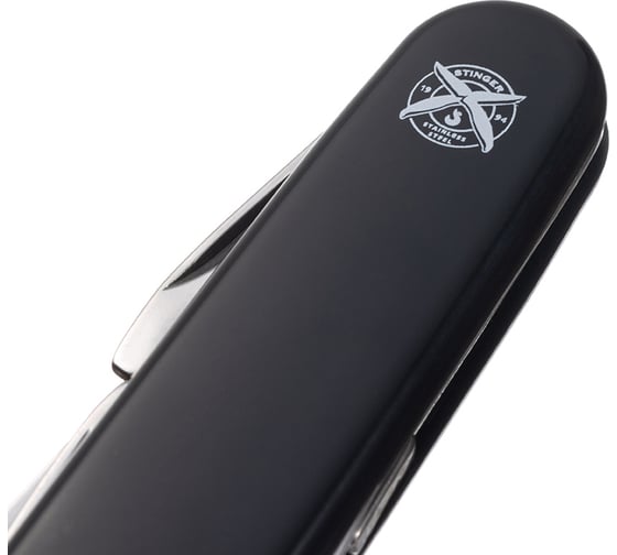 Перочинный нож STINGER 90 мм, 10 функций, материал рукояти АБС-пластик, чёрный FK-K5018-5P