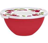 Миска с крышкой Полимербыт 2 л, вишня 433561773