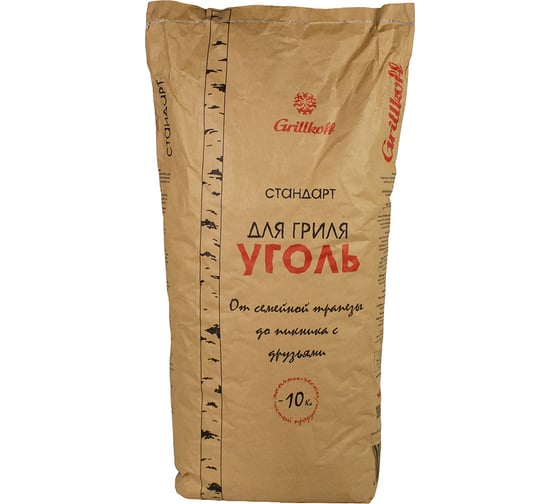 Древесный уголь для гриля Grillkoff стандарт, пакет 10 кг 3