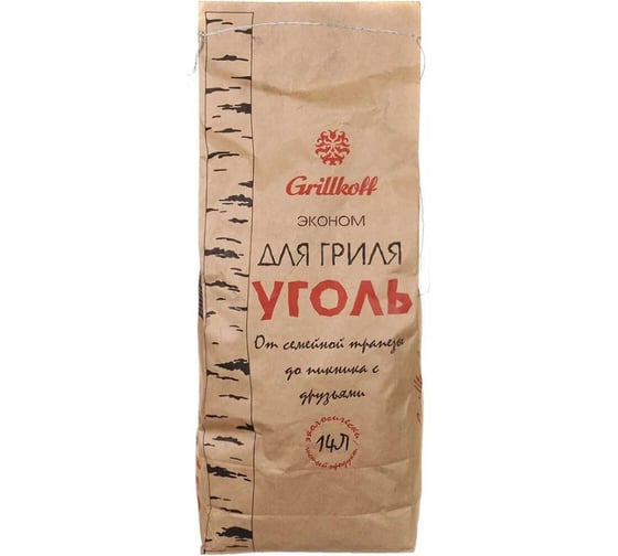 Древесный уголь для гриля Grillkoff эконом, пакет 14 л 26