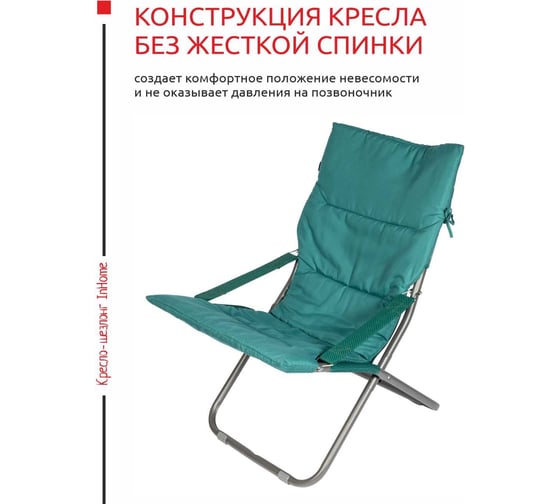 Кресло-шезлонг + подголовник + подушка InHome зеленый INCL2/2
