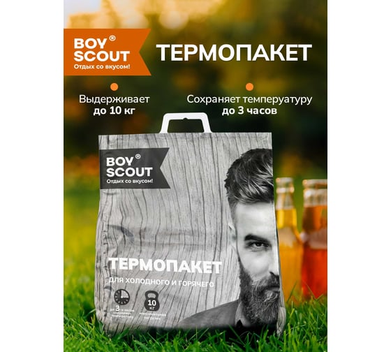 Термопакет BOYSCOUT, 42х45 см, пластиковая ручка, Мах нагрузка до 10 кг  61435