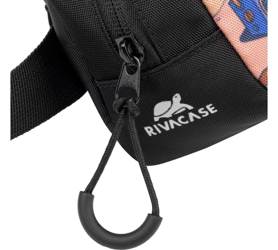 Поясная сумка RIVACASE black с принтом Скейтер/ 12 5410