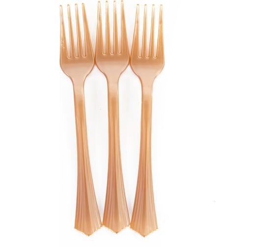 Вилки Волна веселья матовое розовое золото, 18 см, 10 шт 6225023 1
