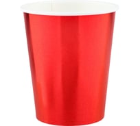 Стаканы Волна веселья Красный 250 мл, Металлик, 6 шт 6231369