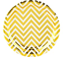 Тарелки Волна веселья Зигзаги 7''/18 см, Золото, Металлик, 6 шт 6224010