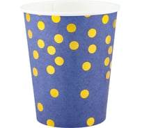 Стаканы Волна веселья Золотое конфетти, синий/золото, металлик, 250 мл, 6 шт 6231383