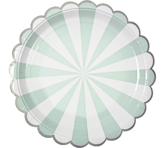 Тарелки Волна веселья 7''/18 см, Серебряная кайма, Тиффани/Белый, 6 шт. 6224029 1