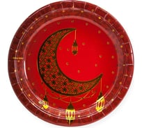 Тарелки Волна веселья 9''/23 см, Восточная сказка, Гранатовый, Металлик, 6 шт. 690016