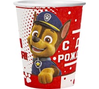 Стаканы Дон Баллон 250 мл, Щенячий Патруль, С Днем Рождения!, Красный, 6 шт. 501204