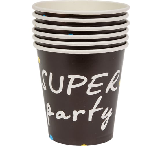 Стаканы Дон Баллон 250 мл, Друзья, Super Party, Черный, 6 шт. 77437