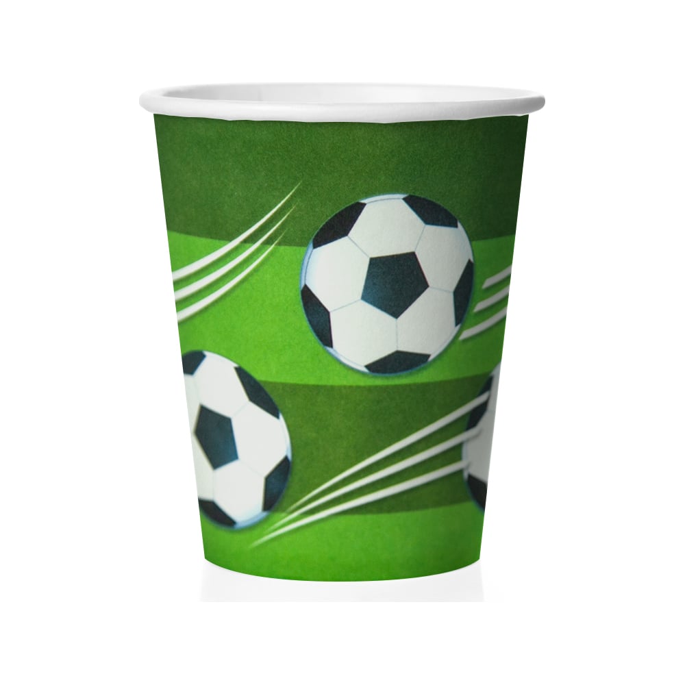 Мяч 6 футбол. Бумажный стаканчик. Одноразовая посуда футбол. Одноразовые стаканы с футболом. Стакан с футбольным мячом.