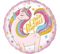 Тарелки Дон Баллон 9''/23 см) Волшебный единорог, С Днем Рождения!, розовый, 6 шт 77128