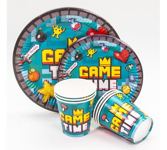 Стаканы Дон Баллон Game Time, Пиксели 250 мл, 6 шт 77317