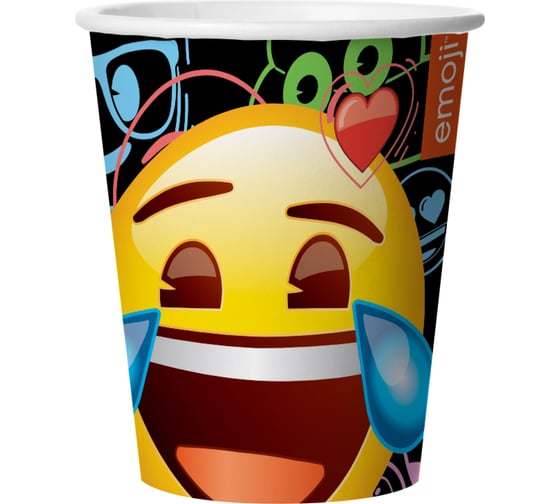 Стаканы Дон Баллон Смайл, Emoji, 255 мл, черный, 6 шт 6014911 1