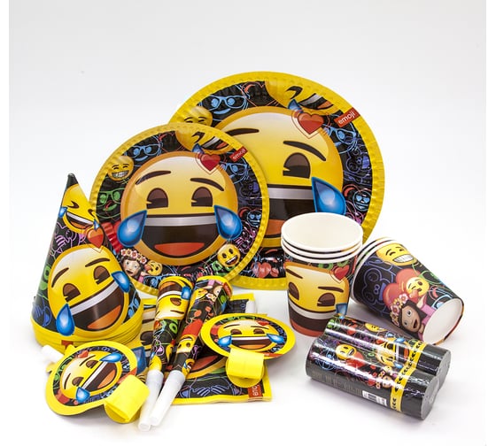 Стаканы Дон Баллон Смайл, Emoji, 255 мл, черный, 6 шт 6014911