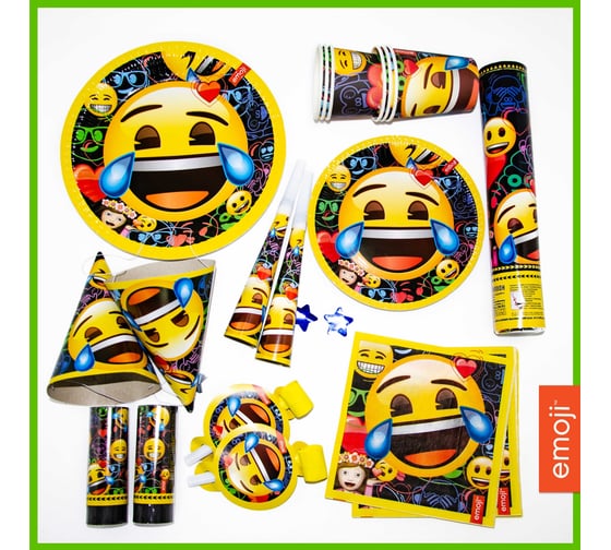 Стаканы Дон Баллон Смайл, Emoji, 255 мл, черный, 6 шт 6014911
