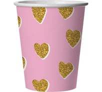 Стаканы Дон Баллон 250 мл, Сердечки, Розовый, 6 шт. 77449