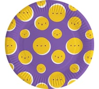 Тарелки Дон Баллон 7''/18 см, Смайлики, сиреневый, 6 шт 77458