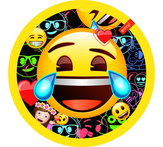 Тарелки Дон Баллон 7''/18 см, Смайл, Emoji, черный, 6 шт 6014913