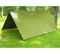 Туристический водонепроницаемый тент Tplus 4500x2900 мм, с проклеенными швами, таффета 210 рип-стоп, олива T022357