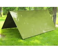 Туристический водонепроницаемый тент с проклеенными швами Tplus 3500x2900 мм, таффета 210 рип-стоп, олива T022353