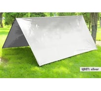 Туристический водонепроницаемый тент с проклеенными швами Tplus 2000x2900 мм, таффета 190 сильвер/светло-серый T023430
