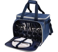 Сумка-холодильник Арктика 22 л 4100-6-BLDG пикниковый набор 6 чел синяя с рисунком