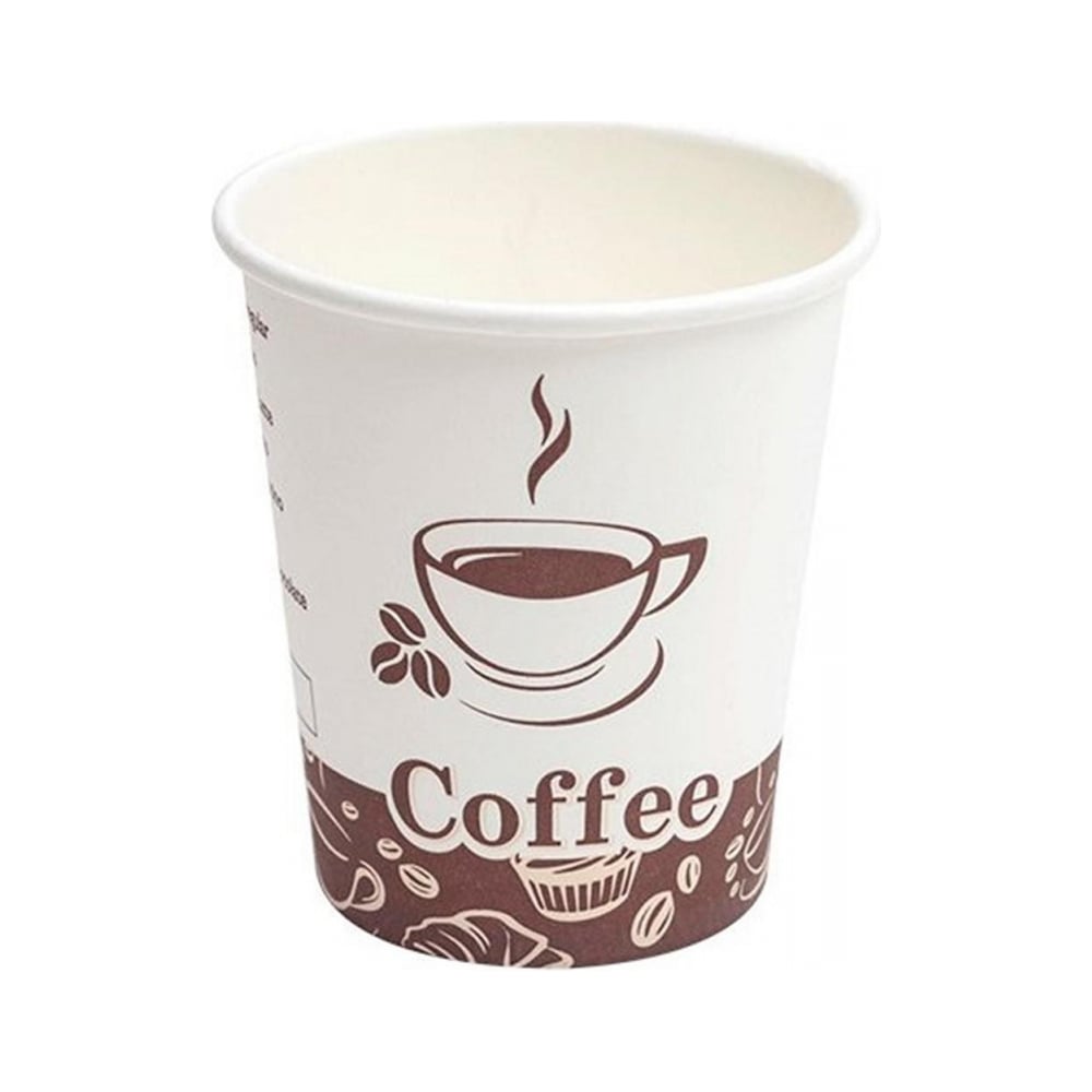 Одноразовый стакан Комус бумажный, 1 слой, d-80 мм, 200/250 мл ...