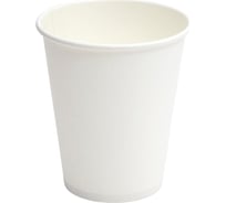 Одноразовый стакан Комус бумажный, 1 слой, d-90 мм, 300/330 мл, белый, 12oz, 50 шт. 1475545