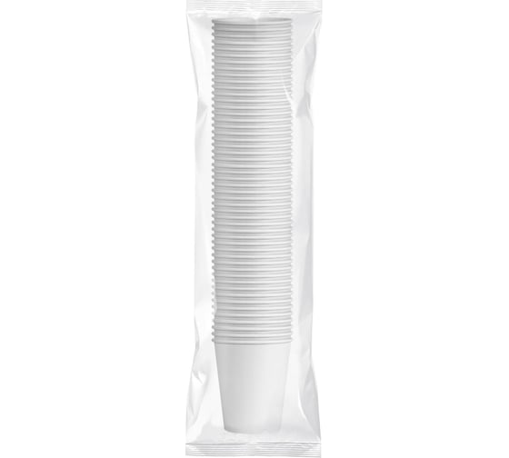 Одноразовый стакан Комус бумажный, 1 слой, d-90 мм, 300/330 мл, белый, 12oz, 50 шт. 1475545