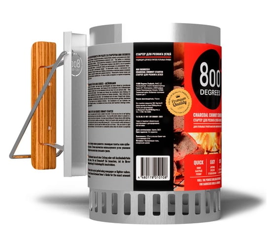 Стартер для розжига угля 800 Degrees chimney starter xl, нержавеющая сталь 800DGR-CSXL