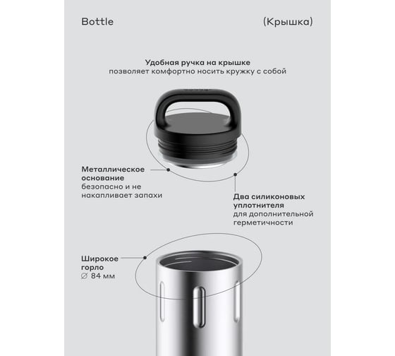 Питьевой вакуумный бытовой термос BOBBER 0.59 л Bottle-590 Matte