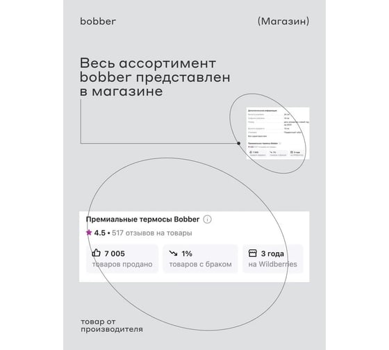 Питьевой вакуумный бытовой термос BOBBER 0.77 л Bottle-770 Iced Water