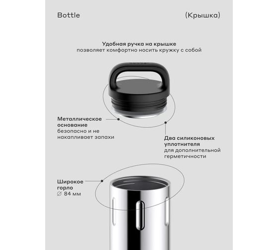 Питьевой вакуумный бытовой термос BOBBER 0.77 л Bottle-770 Glossy