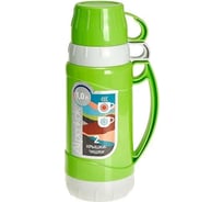 Термос со стеклянной колбой Alpenkok AK-10100S 1 л, 2 крышки-чашки, зеленый, 12 Р1-00018547