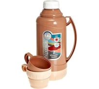 Термос со стеклянной колбой Alpenkok AK-10106S 1.8л, 2 крышки-чашки, бежевый, 12 Р1-00018553