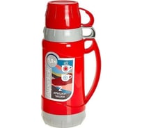 Термос со стеклянной колбой Alpenkok AK-10101S 1 л, 2 крышки-чашки, красный, 12 Р1-00018548