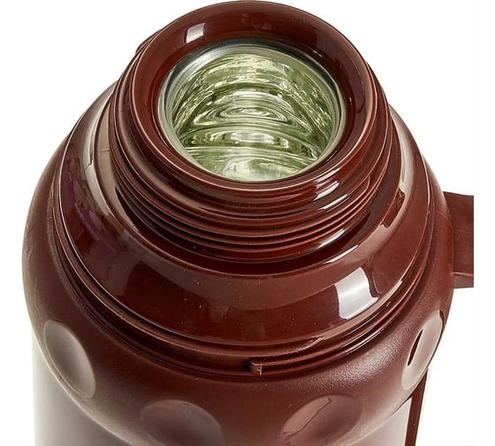 Термос со стеклянной колбой Alpenkok AK-10035S 1 л, 2 крышки-чашки, коричневый, 12Р1-00014261