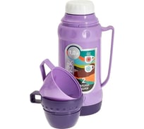 Термос со стеклянной колбой Alpenkok AK-10037S 1 л, 2 крышки-чашки, лавандовый, 12 Р1-00014263