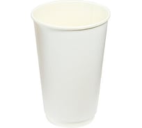 Бумажный 2-слойный стакан для горячих напитков Papperskopp 400мл, d90 мм белый, pps ОП-420001