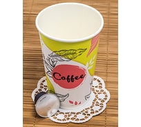 Бумажный 2-слойный стакан для горячих напитков Papperskopp 400мл, d90 мм coffee pastel, pps ОП-420075