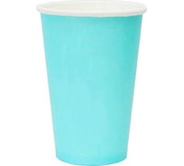 Бумажный 1-слойный стакан для горячих напитков Papperskopp 400мл, d90 мм бирюзовый, pps ОП-400038