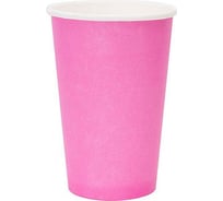 Бумажный 1-слойный стакан для горячих напитков Papperskopp 400мл, d90 мм розовый, pps ОП-400037