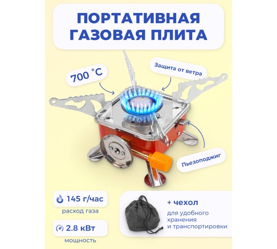 Газовая портативная плита ISMA 2.8 квт ISMA-BDZ-MS150(54688)
