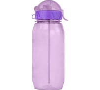 Бутылочка для воды с трубочкой WOWBOTTLES 400 мл, фиолетовая КК0358