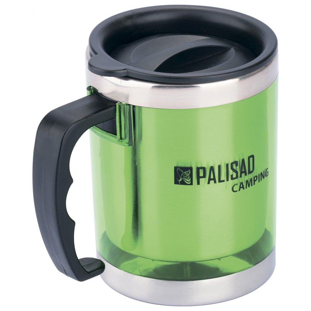 Термокружка с крышкой-поилкой в пластиковом корпусе PALISAD Camping 300 ...