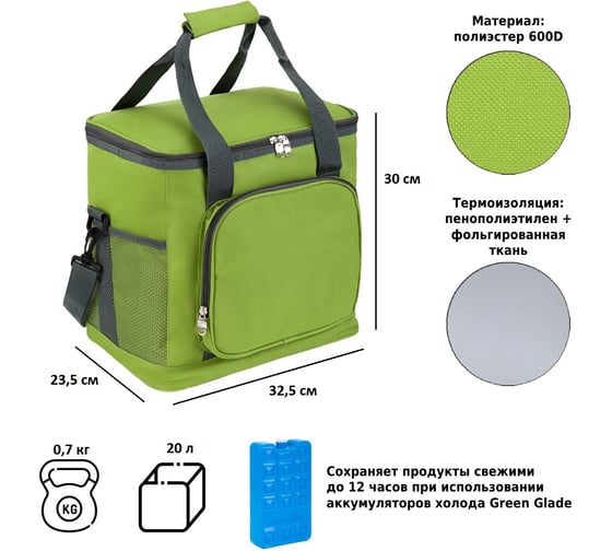 Изотермическая сумка Green Glade 20 T1062