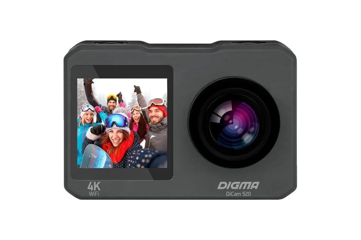 Экшн-камера DIGMA DiCam 520 серая 1420438 - выгодная цена, отзывы ...